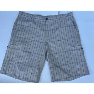 Adidas ClimaLite Golf Shorts Men's Size 38 Plaid Flat Front Lightweight